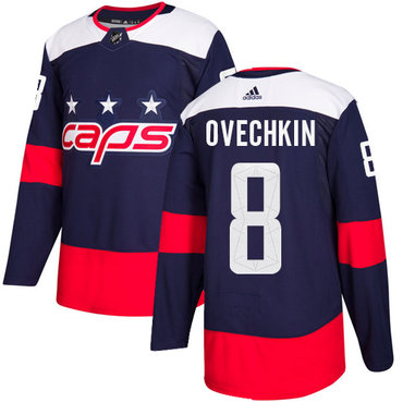 Adidas Washington Capitals #8 Alex Ovechkin Navy Authentic 2018 Stadium Series Stitched Youth NHL Jersey