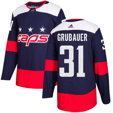 Adidas Washington Capitals #31 Philipp Grubauer Navy Authentic 2018 Stadium Series Stitched Youth NHL Jersey