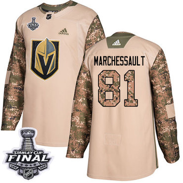 Adidas Golden Knights #81 Jonathan Marchessault Camo Authentic 2017 Veterans Day 2018 Stanley Cup Final Stitched NHL Jersey