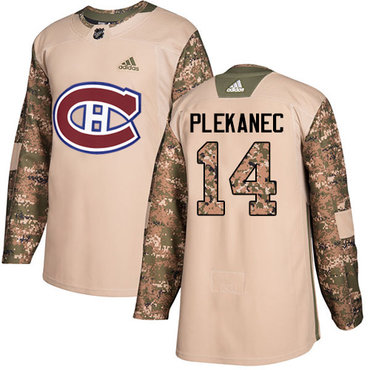 Adidas Montreal Canadiens #14 Tomas Plekanec Camo Authentic 2017 Veterans Day Stitched Youth NHL Jersey