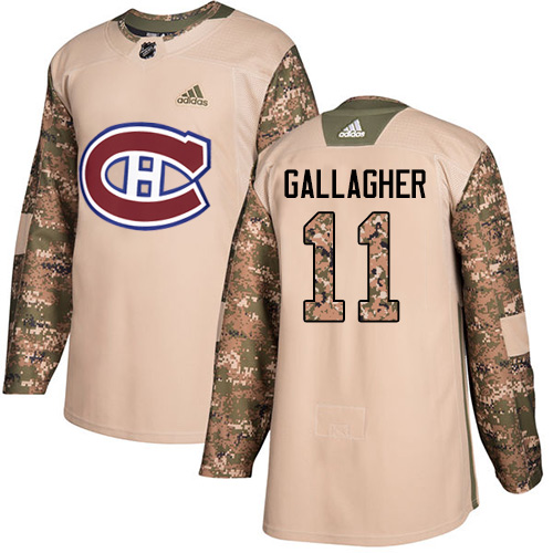 Adidas Montreal Canadiens #11 Brendan Gallagher Camo Authentic 2017 Veterans Day Stitched Youth NHL Jersey