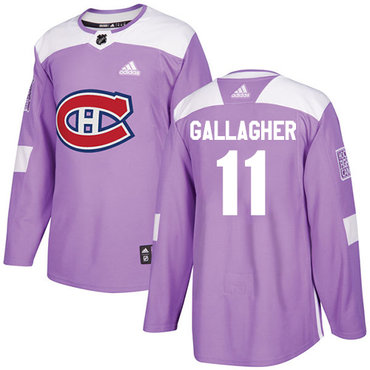 Adidas Montreal Canadiens #11 Brendan Gallagher Purple Authentic Fights Cancer Stitched Youth NHL Jersey