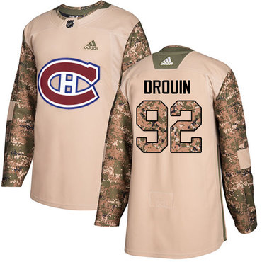 Adidas Montreal Canadiens #92 Jonathan Drouin Camo Authentic 2017 Veterans Day Stitched Youth NHL Jersey