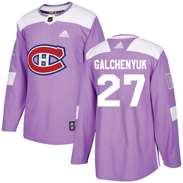 Adidas Montreal Canadiens #27 Alex Galchenyuk Purple Authentic Fights Cancer Stitched Youth NHL Jersey