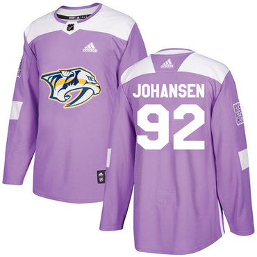 Adidas Nashville Predators #92 Ryan Johansen Purple Authentic Fights Cancer Stitched Youth NHL Jersey