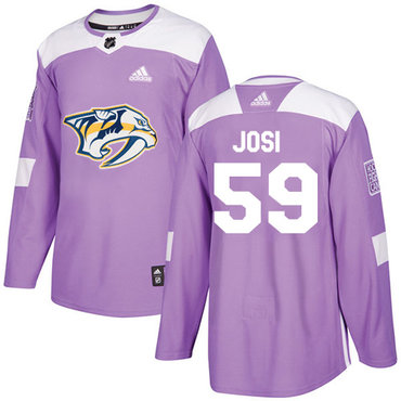 Adidas Nashville Predators #59 Roman Josi Purple Authentic Fights Cancer Stitched Youth NHL Jersey