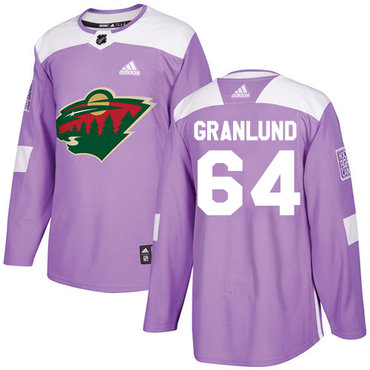 Adidas Minnesota Wild #64 Mikael Granlund Purple Authentic Fights Cancer Stitched Youth NHL Jersey