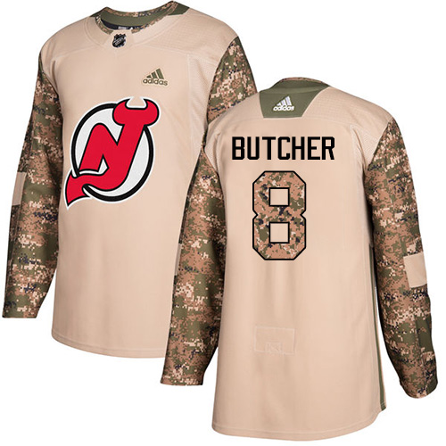 Adidas New Jersey Devils #8 Will Butcher Camo Authentic 2017 Veterans Day Stitched Youth NHL Jersey