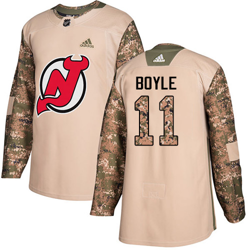 Adidas New Jersey Devils #11 Brian Boyle Camo Authentic 2017 Veterans Day Stitched Youth NHL Jersey