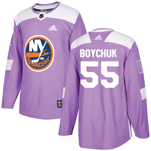 Adidas New York Islanders #55 Johnny Boychuk Purple Authentic Fights Cancer Stitched Youth NHL Jersey