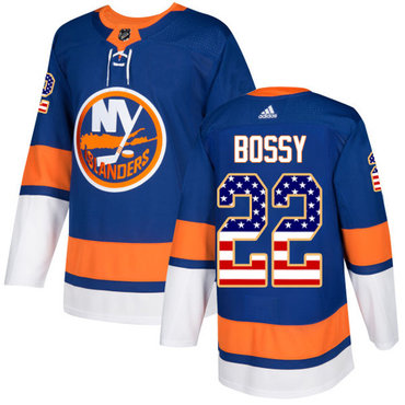 Adidas New York Islanders #22 Mike Bossy Royal Blue Home Authentic USA Flag Stitched Youth NHL Jersey