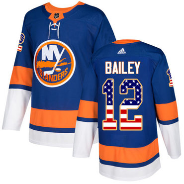 Adidas New York Islanders #12 Josh Bailey Royal Blue Home Authentic USA Flag Stitched Youth NHL Jersey