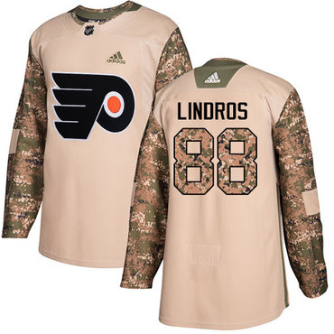 Adidas Philadelphia Flyers #88 Eric Lindros Camo Authentic 2017 Veterans Day Stitched Youth NHL Jersey