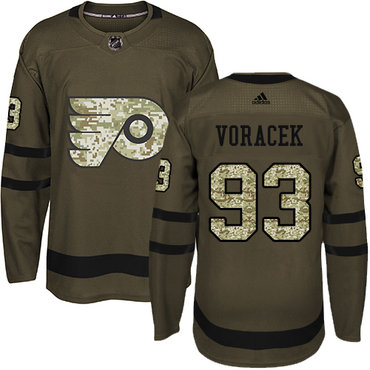 Adidas Philadelphia Flyers #93 Jakub Voracek Green Salute to Service Stitched Youth NHL Jersey