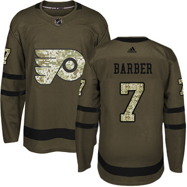 Adidas Philadelphia Flyers #7 Bill Barber Green Salute to Service Stitched Youth NHL Jersey