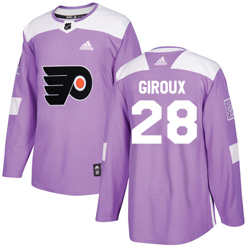 Adidas Philadelphia Flyers #28 Claude Giroux Purple Authentic Fights Cancer Stitched Youth NHL Jersey