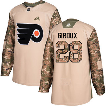 Adidas Philadelphia Flyers #28 Claude Giroux Camo Authentic 2017 Veterans Day Stitched Youth NHL Jersey
