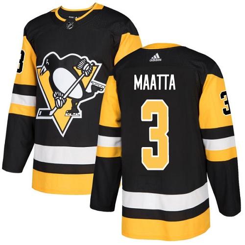 Adidas Pittsburgh Penguins #3 Olli Maatta Black Home Authentic Stitched Youth NHL Jersey