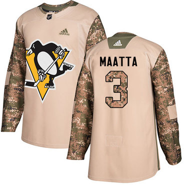 Adidas Pittsburgh Penguins #3 Olli Maatta Camo Authentic 2017 Veterans Day Stitched Youth NHL Jersey