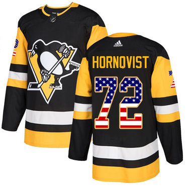 Adidas Pittsburgh Penguins #72 Patric Hornqvist Black Home Authentic USA Flag Stitched Youth NHL Jersey