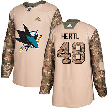 Adidas San Jose Sharks #48 Tomas Hertl Camo Authentic 2017 Veterans Day Stitched Youth NHL Jersey