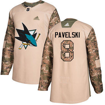 Adidas San Jose Sharks #8 Joe Pavelski Camo Authentic 2017 Veterans Day Stitched Youth NHL Jersey