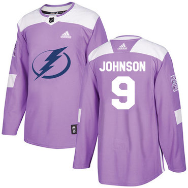 Adidas Tampa Bay Lightning #9 Tyler Johnson Purple Authentic Fights Cancer Stitched Youth NHL Jersey