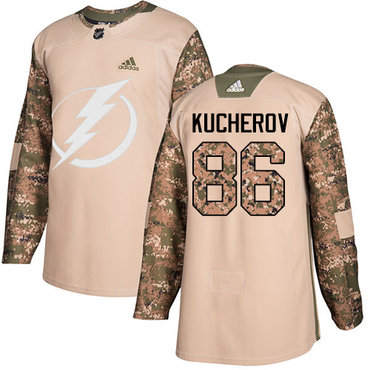 Adidas Tampa Bay Lightning #86 Nikita Kucherov Camo Authentic 2017 Veterans Day Stitched Youth NHL Jersey