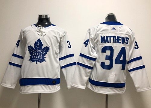 Adidas Toronto Maple Leafs #34 Auston Matthews White Road Authentic Stitched Youth NHL Jersey
