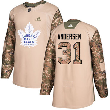 Adidas Toronto Maple Leafs #31 Frederik Andersen Camo Authentic 2017 Veterans Day Stitched Youth NHL Jersey