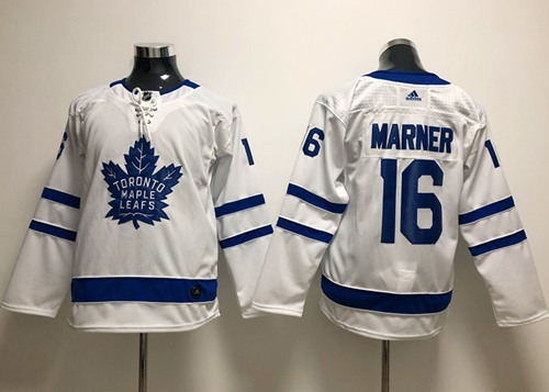 Adidas Toronto Maple Leafs #16 Mitchell Marner White Road Authentic Stitched Youth NHL Jersey