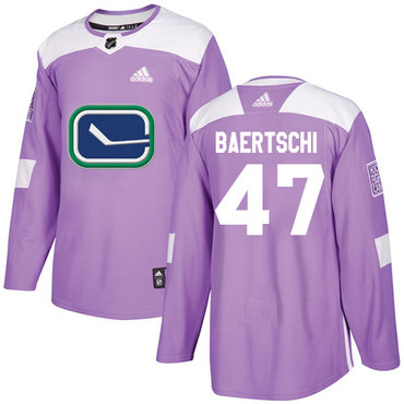 Adidas Vancouver Canucks #47 Sven Baertschi Purple Authentic Fights Cancer Youth Stitched NHL Jersey