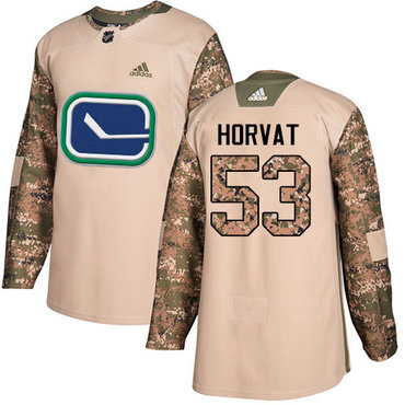 Adidas Vancouver Canucks #53 Bo Horvat Camo Authentic 2017 Veterans Day Youth Stitched NHL Jersey