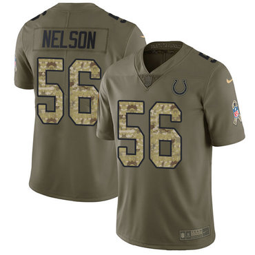 Nike Colts #56 Quenton Nelson Olive Camo Youth Stitched NFL Limited 2017 Salute to Service Jersey