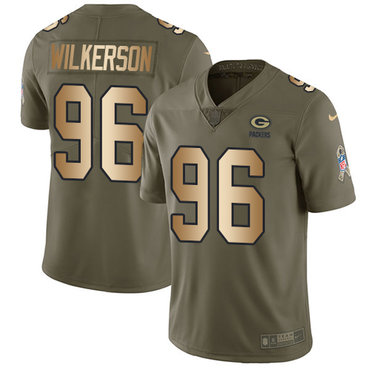 Nike Packers #96 Muhammad Wilkerson Olive Gold Youth Stitched NFL Limited 2017 Salute to Service Jersey