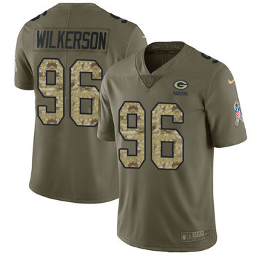 Nike Packers #96 Muhammad Wilkerson Olive Camo Youth Stitched NFL Limited 2017 Salute to Service Jersey
