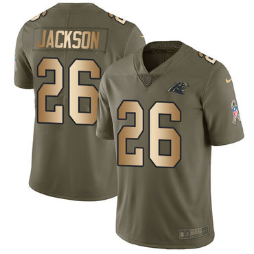 Nike Panthers #26 Donte Jackson Olive Gold Youth Stitched NFL Limited 2017 Salute to Service Jersey