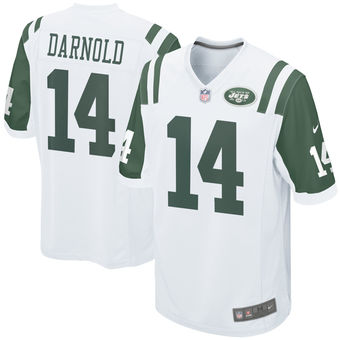 Nike New York Jets #14 Sam Darnold White 2018 NFL Draft Pick Elite Jersey