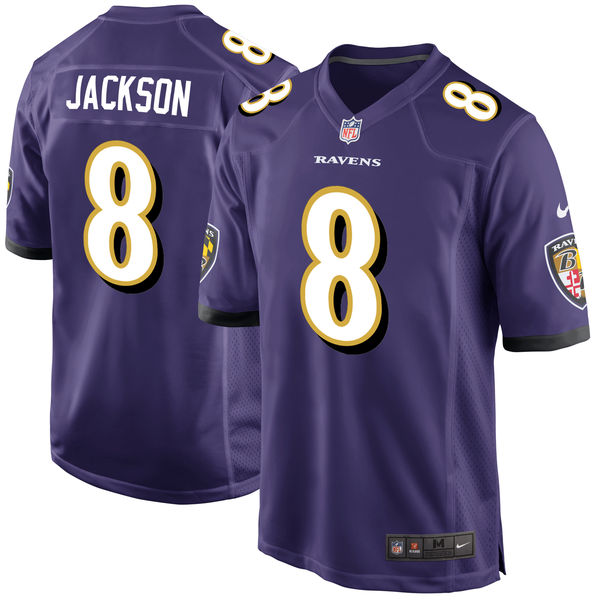 Nike Baltimore Ravens #8 Lamar Jackson Purple 2018 NFL Draft Pick Elite Jersey