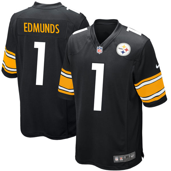 Nike Pittsburgh Steelers #1 Terrell Edmunds Black 2018 NFL Draft Pick Elite Jersey