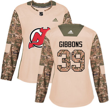 Adidas New Jersey Devils #39 Brian Gibbons Camo Authentic 2017 Veterans Day Women's Stitched NHL Jersey