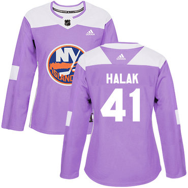 Adidas New York Islanders #41 Jaroslav Halak Purple Authentic Fights Cancer Women's Stitched NHL Jersey