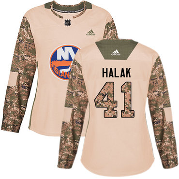 Adidas New York Islanders #41 Jaroslav Halak Camo Authentic 2017 Veterans Day Women's Stitched NHL Jersey
