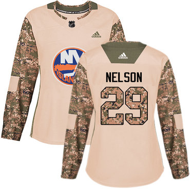 Adidas New York Islanders #29 Brock Nelson Camo Authentic 2017 Veterans Day Women's Stitched NHL Jersey