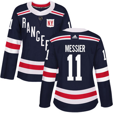 Adidas New York Rangers #11 Mark Messier Navy Blue Authentic 2018 Winter Classic Women's Stitched NHL Jersey