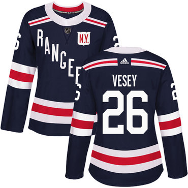 Adidas New York Rangers #26 Jimmy Vesey Navy Blue Authentic 2018 Winter Classic Women's Stitched NHL Jersey