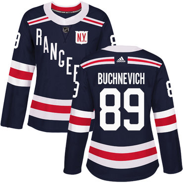 Adidas New York Rangers #89 Pavel Buchnevich Navy Blue Authentic 2018 Winter Classic Women's Stitched NHL Jersey
