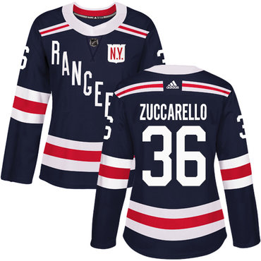 Adidas New York Rangers #36 Mats Zuccarello Navy Blue Authentic 2018 Winter Classic Women's Stitched NHL Jersey
