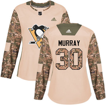 Adidas Pittsburgh Penguins #30 Matt Murray Camo Authentic 2017 Veterans Day Women's Stitched NHL Jersey