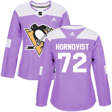 Adidas Pittsburgh Penguins #72 Patric Hornqvist Purple Authentic Fights Cancer Women's Stitched NHL Jersey
